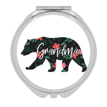 Grandma Bear : Gift Compact Mirror Mothers Day Christmas Birthday Floral Flower Grandmother