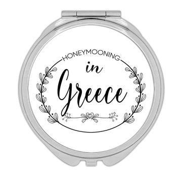 Honeymooning in Greece Boho : Gift Compact Mirror Wedding Trip Honeymoon