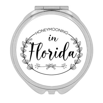 Honeymooning in Florida Boho : Gift Compact Mirror Wedding Trip Honeymoon