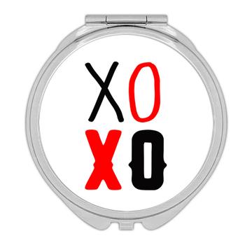 Red Black XoXo : Gift Compact Mirror Valentines Hugs and Kisses