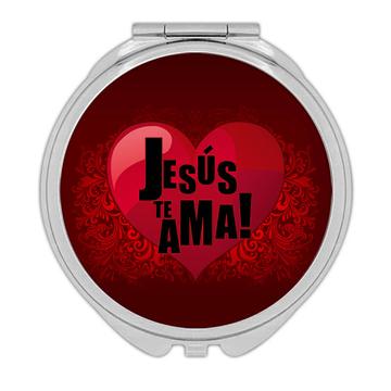 Jesus Te Ama Loves You : Gift Compact Mirror For Christian Friend Coworker Religious Church Faith Heart