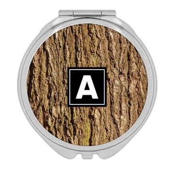 Tree Bark Texture Print : Gift Compact Mirror Wood Seamless Pattern Rustic Trunk Craftwork Forest