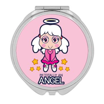 Cartoon I am Totally an Angel : Gift Compact Mirror Vintage Retro