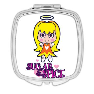 Cartoon Angel Sugar & Spice : Gift Compact Mirror Vintage Retro Rebel Cute