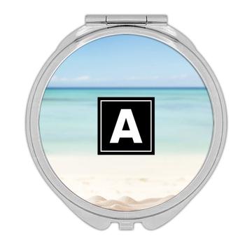 Beach Sand Sea Ocean Photo : Gift Compact Mirror Wallpaper For Home Decor Relax Poster Travel