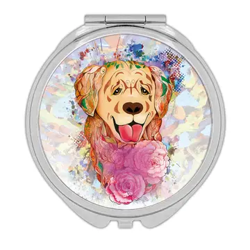 Golden Retriever Fusion Colorful : Gift Compact Mirror Dog Pet Animal CuteWatercolor
