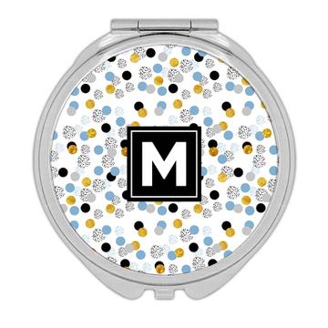 Glitter Polka Dots : Gift Compact Mirror Happy Birthday Circles Abstract Pattern Baby Shower