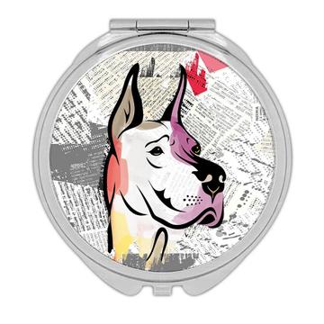 Great Dane Collage : Gift Compact Mirror Urban Artistic Art Patchwork Pencil Sketch Dog Dogs