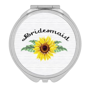 Sunflower Bridesmaid : Gift Compact Mirror Flower Floral Yellow Decor