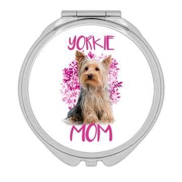 Yorkie Mom Flowers : Gift Compact Mirror Cute Yorkshire Dog Pet Dogs
