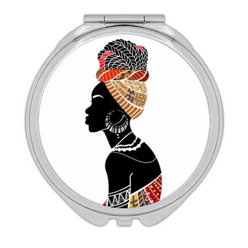 African Woman : Gift Compact Mirror Ethnic Art Black Culture Ethno