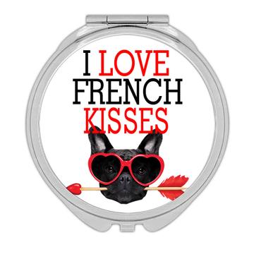 I Love French Kisses Bulldog : Gift Compact Mirror Dog Pet Funny Animal Humour Valentines