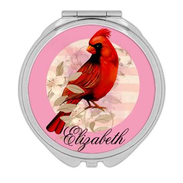 Personalized Cardinal Mug : Gift Compact Mirror Name Bird Grieving Loved One Customizable