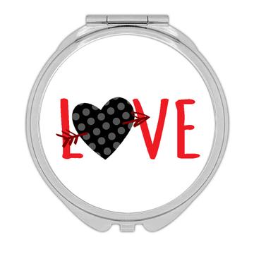 Heart Polka Dots : Gift Compact Mirror Valentines Day Love Romantic Girlfriend Wife Boyfriend Husband