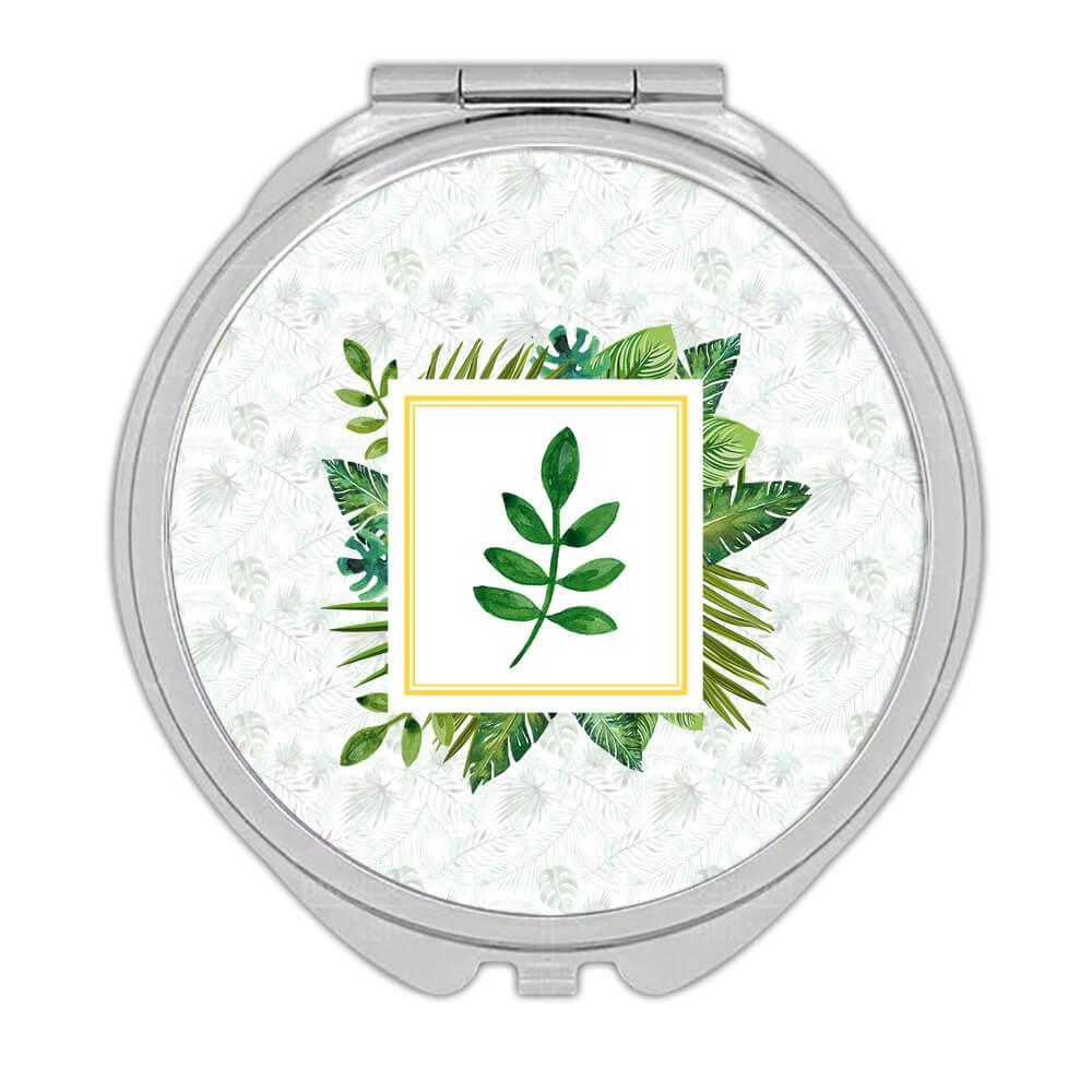 Geschenk Kompaktspiegel: Personalisierte Botanische Blätter Natur Name Initiale Ökologie - Bild 6 von 7