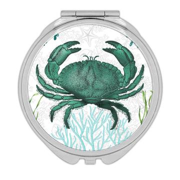 Rock Crab Vintage Art : Gift Compact Mirror Water Animal Seaweed Botanical Retro Wall Poster