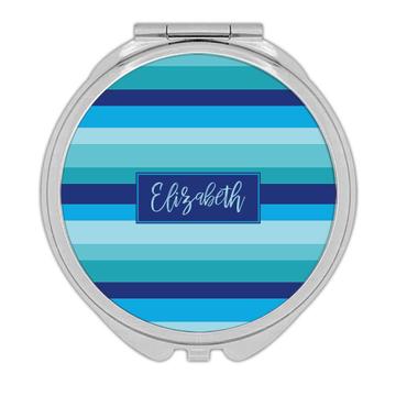 Baby Boy Gradient Blue Stripes : Gift Compact Mirror For Room Wall Decor Abstract Lines Office