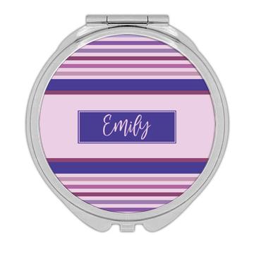 Gradient Purple Stripes : Gift Compact Mirror Cute Abstract Sweet Fifteen Baby Girl Shower Lines