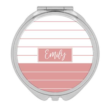 Cute Stripes Abstract Print : Gift Compact Mirror Retro Pink Art Decor Lines Baby Shower Girlish