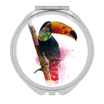 Toucan Photography Color Print : Gift Compact Mirror Wild Bird Jungle Tropical Nature Beauty