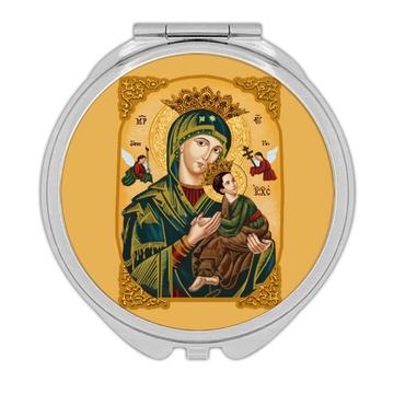 Our Lady Of Perpetual Help : Gift Compact Mirror Nossa Senhora De Perpetuo Socorro Saint Virgin Mary