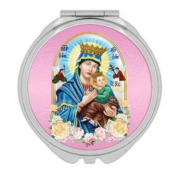 Our Lady Of Perpetual Help : Gift Compact Mirror Saint Virgin Mary Blessed Catholic Church Jesus