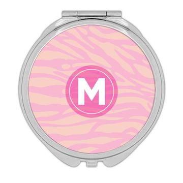 Pink Animal Print : Gift Compact Mirror Personalized Custom Name For Her Girlfriend Woman Birthday Zebra