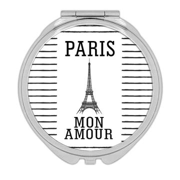 Paris Mon Amour France : Gift Compact Mirror My Love Eiffel Tower Vintage Retro Poster Home Decor