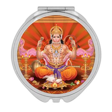 Traditional Hanuman Poster : Gift Compact Mirror Rama Hindu God Lord Indian Style Devotional Art Print
