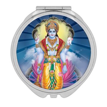 Vishnu Religious Art : Gift Compact Mirror Vintage Poster Hindu God Indian Style Print Home Decor