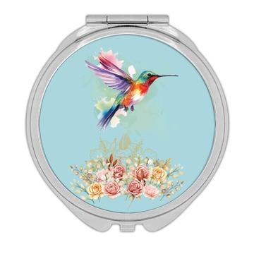 Colibri Roses : Gift Compact Mirror Hummingbird Bird Feminine