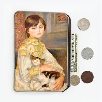 Renoir Girl Cat Portrait : Gift Coin Purse Famous Oil Painting Art Artist Painter