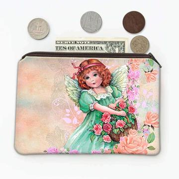 Angel with Flowers : Gift Coin Purse Catholic Religious Esoteric Victorian