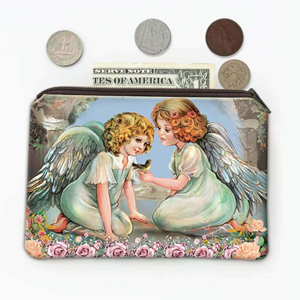 Angel with Flowers Catholic Coin Purse Religious Esoteric Victorian Gift