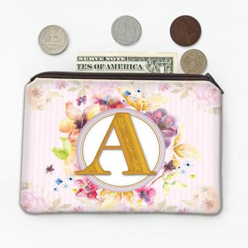 Monogram Letter A : Gift Coin Purse Name Initial Alphabet ABC