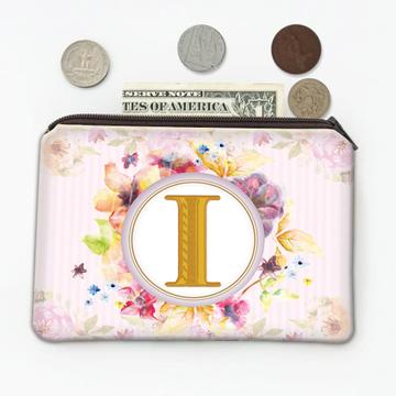 Monogram Letter I : Gift Coin Purse Name Initial Alphabet ABC