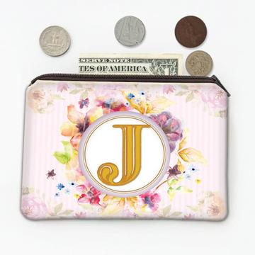 Monogram Letter J : Gift Coin Purse Name Initial Alphabet ABC