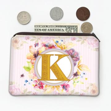 Monogram Letter K : Gift Coin Purse Name Initial Alphabet ABC