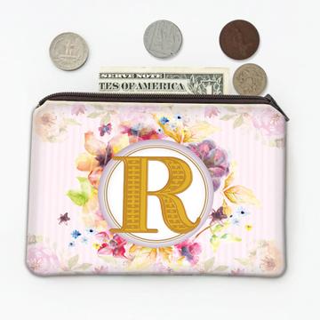 Monogram Letter R : Gift Coin Purse Name Initial Alphabet ABC