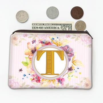 Monogram Letter T : Gift Coin Purse Name Initial Alphabet ABC