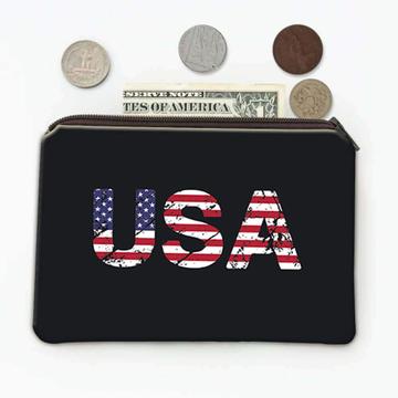 USA Vintage : Gift Coin Purse Americana Patriot Flag Country