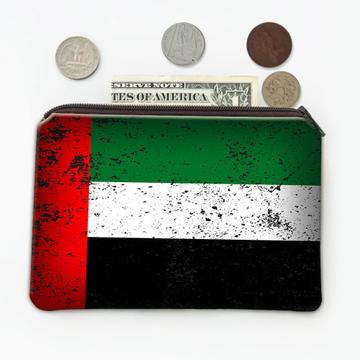 United Arab Emirates : Gift Coin Purse Emirati Flag Retro Artistic Expat Country
