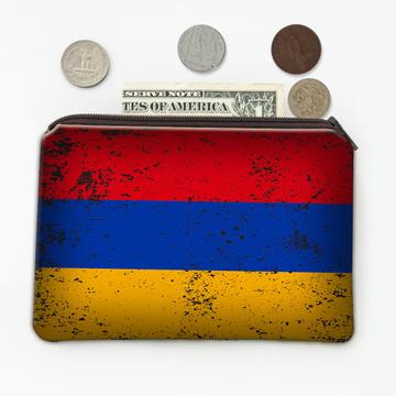 Armenia : Gift Coin Purse Armenian Flag Retro Artistic Expat Country