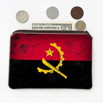 Angola : Gift Coin Purse Angolan Flag Retro Artistic Expat Country