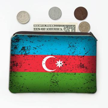 Azerbaijan : Gift Coin Purse Azerbaijani Flag Retro Artistic Expat Country