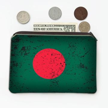 Bangladesh : Gift Coin Purse Bangladeshi Flag Retro Artistic Expat Country