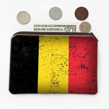 Belgium : Gift Coin Purse Belgian Flag Retro Artistic Expat Country