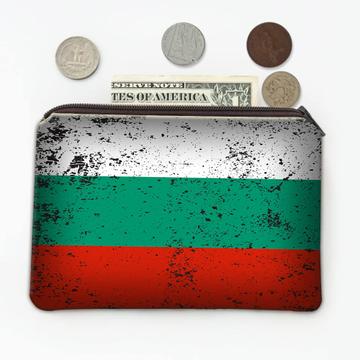 Bulgaria : Gift Coin Purse Bulgarian Flag Retro Artistic Expat Country