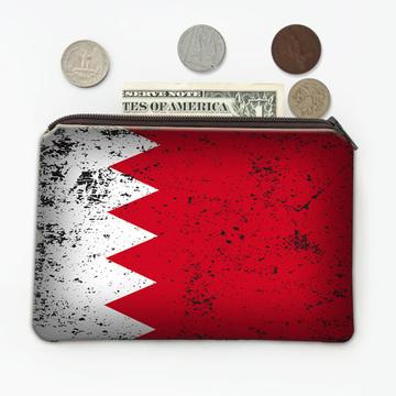 Bahrain : Gift Coin Purse Bahraini Flag Retro Artistic Expat Country