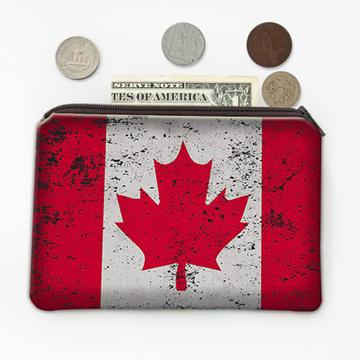 Canada : Gift Coin Purse Flag Retro Artistic Canadian Expat Country